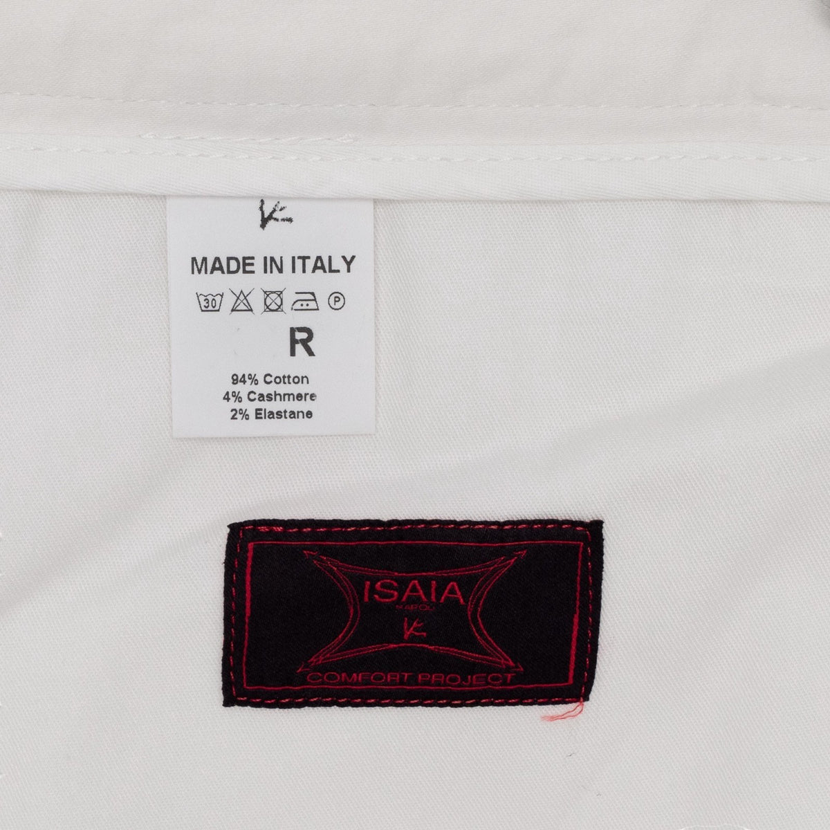 850$ ISAIA NAPOLI White 5 Pocket Pant Cashmere Cotton Slim Fit - Made in Italy