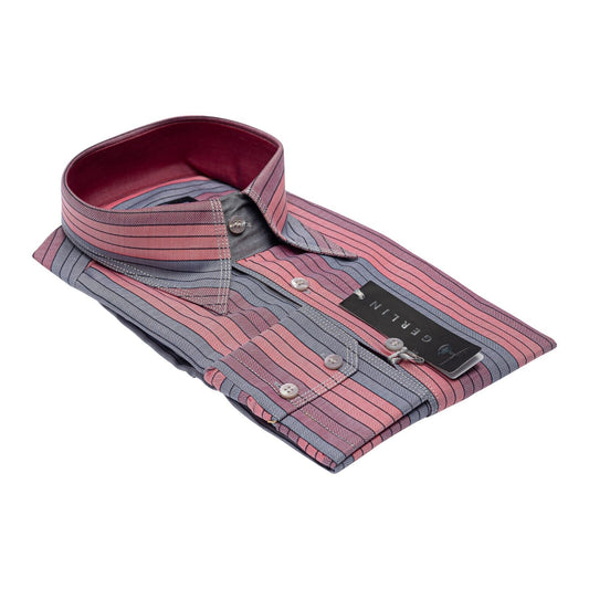 690$ LUXURY GERLIN Shirt Point Collar Striped Cotton 16 - 41 - 7H BIJAN