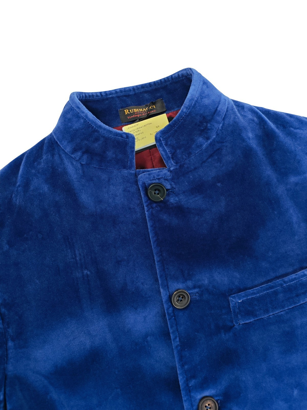 $1960 RUBINACCI NAPOLI "Vienna" Blue 5 Buttons Guru Jacket Velvet Cotton