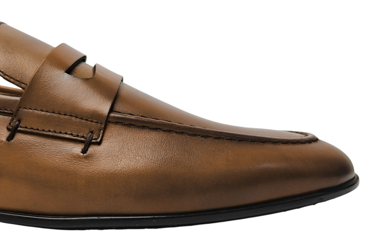 1250$ TESTONI Penny Loafer Shoes Burnished Calf Caramel 8 UK / 9 US / 42 IT