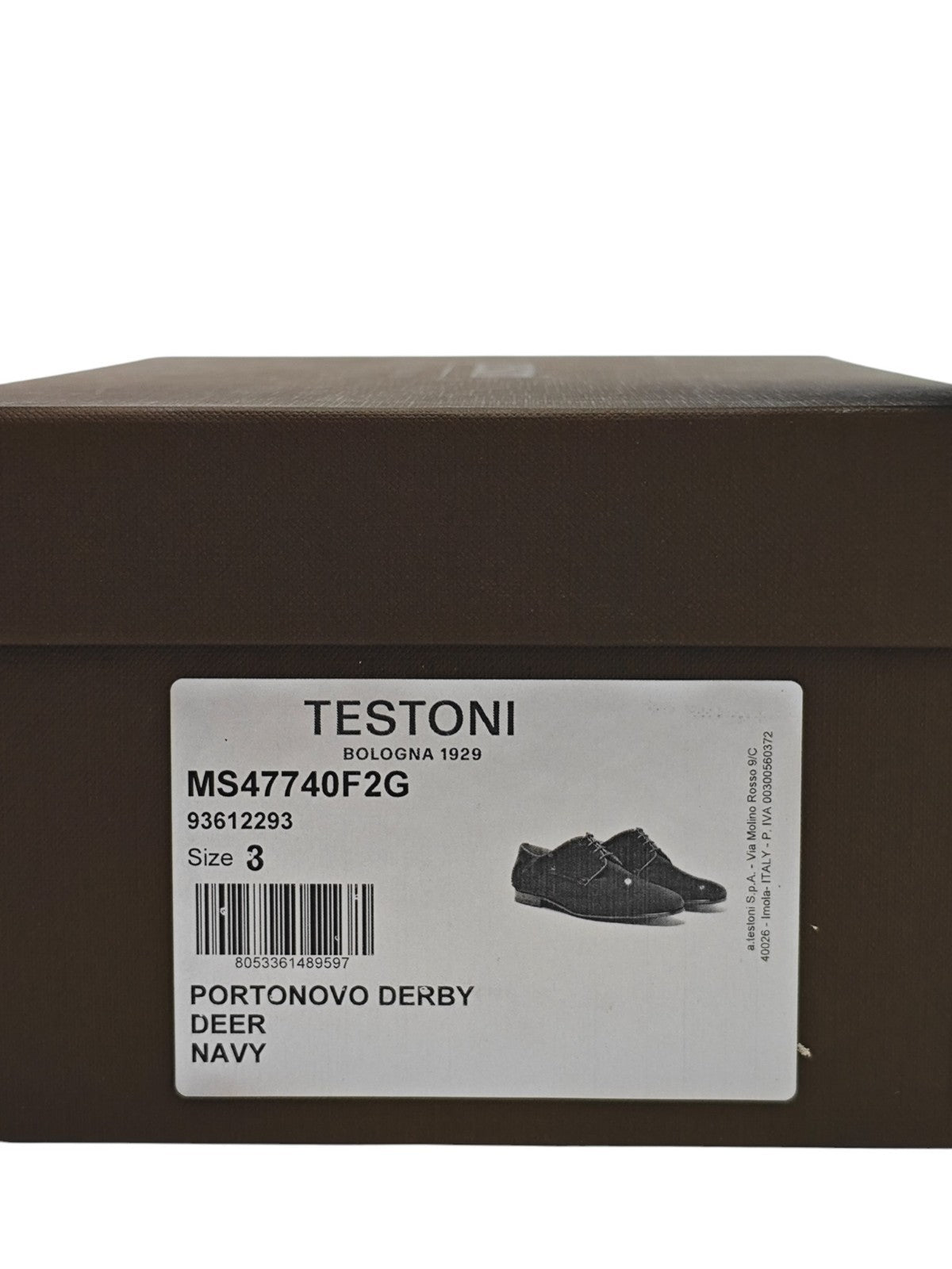 1200$ TESTONI "Portonovo" Blue Derby Shoes Soft Deerskin 8 UK / 9 US / 42 IT