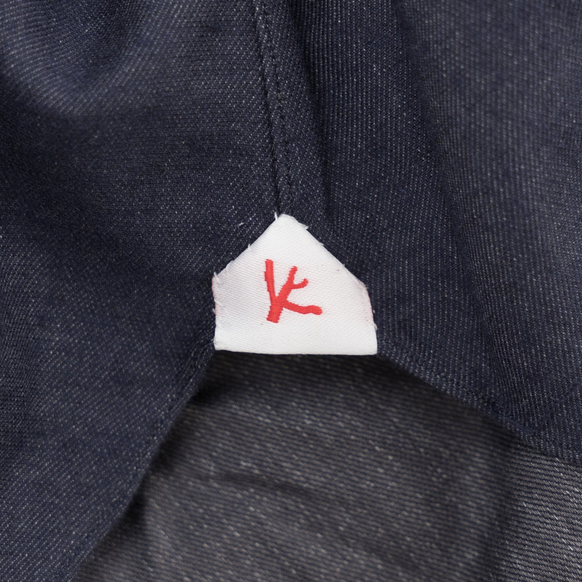 795$ ISAIA "Mix" Dress Shirt Dark Blue Cotton - Cashmere Hand - Sewn 18.5 - 46