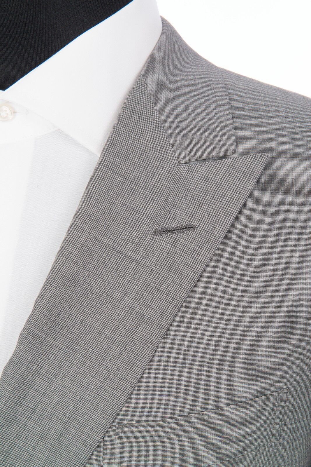 $4760 D'AVENZA Grey Wool 120's Silk Suit Double Breasted Hand-Sewn 42 US / 52 EU