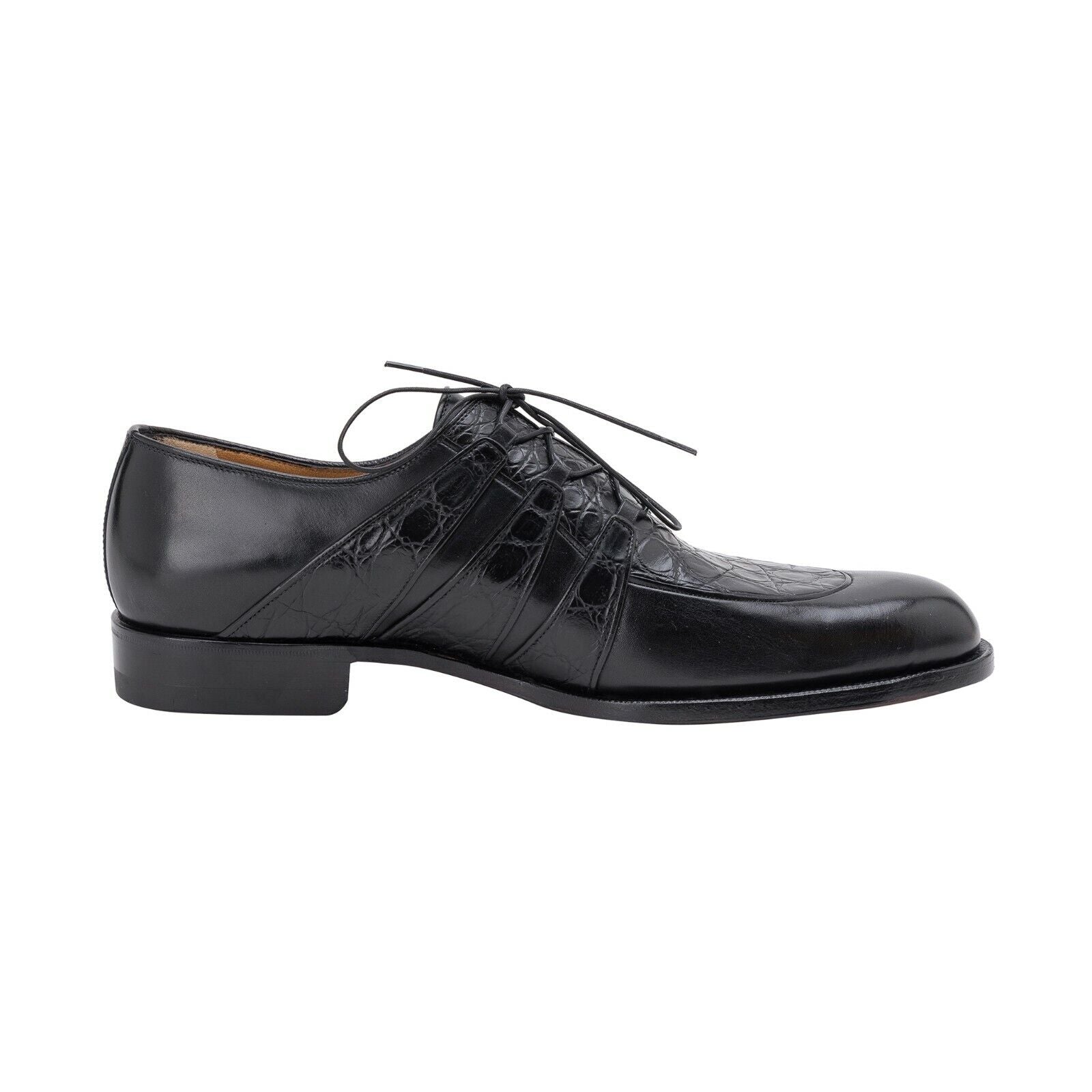 $1550 Testoni Bologna GOODYEAR BOLOGNESE Derby Shoes Genuine Crocodile + Calf