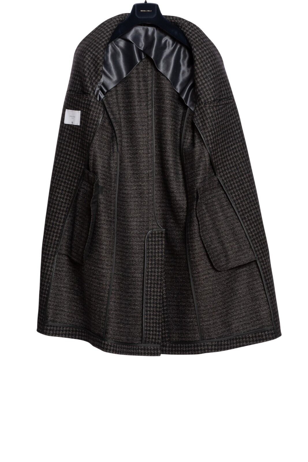 $2400 BOGLIOLI MILANO Grey Coat K.Jacket Houndstooth Heavy Wool 40 US / 50 EU