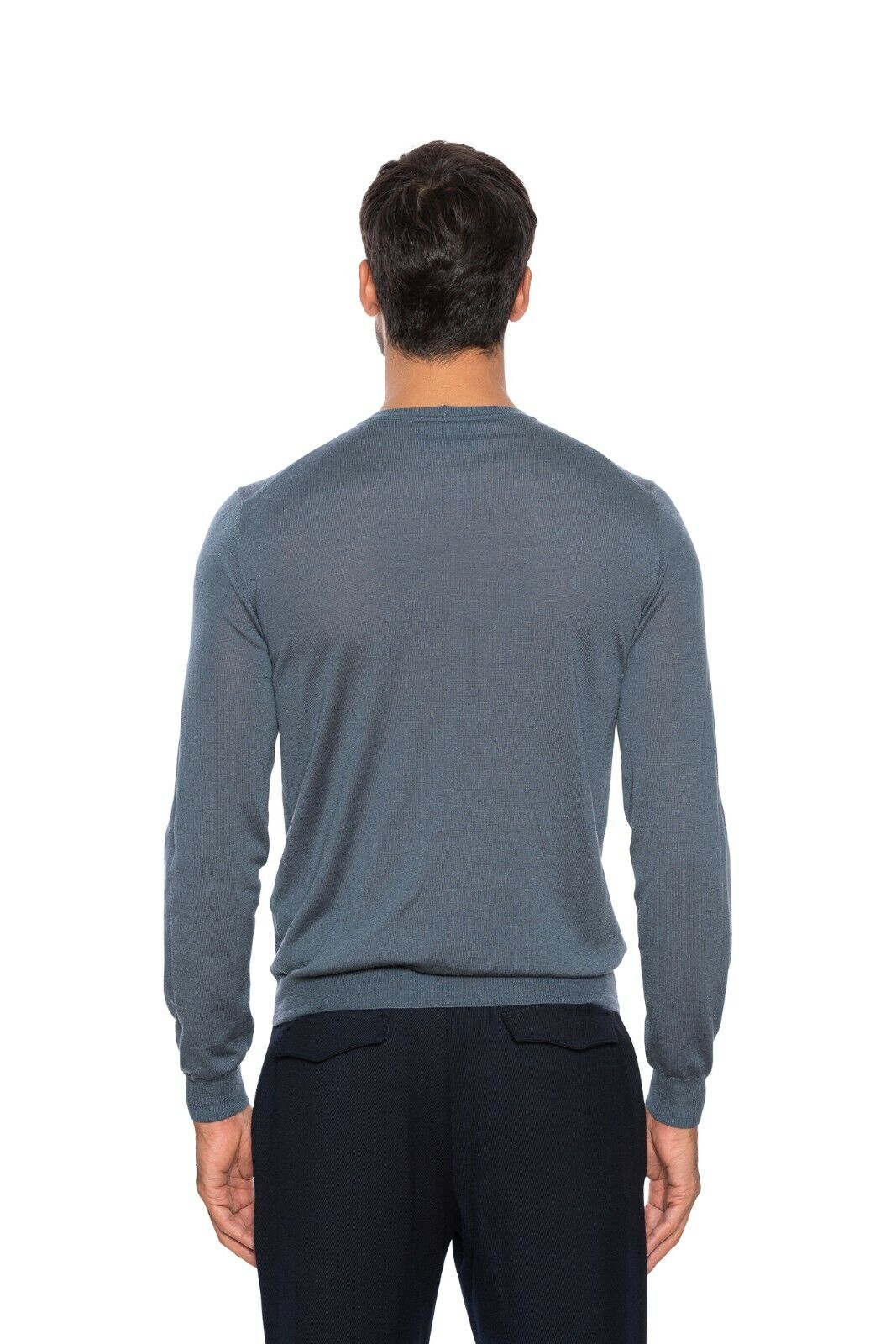 940$ GIORGIO ARMANI Sweater 100% Cashmere Peacock Blue 38 US / 48 EU
