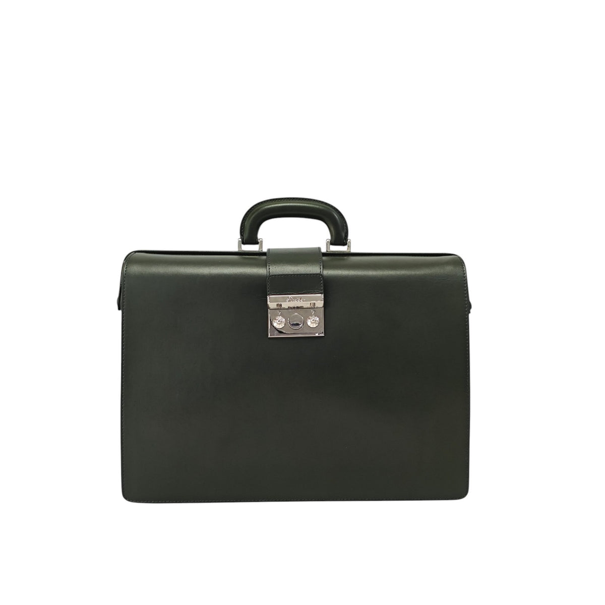1520$ PINEIDER "Metro Smooth" Calf Diplomatic Briefcase Work Doctor Bag Green