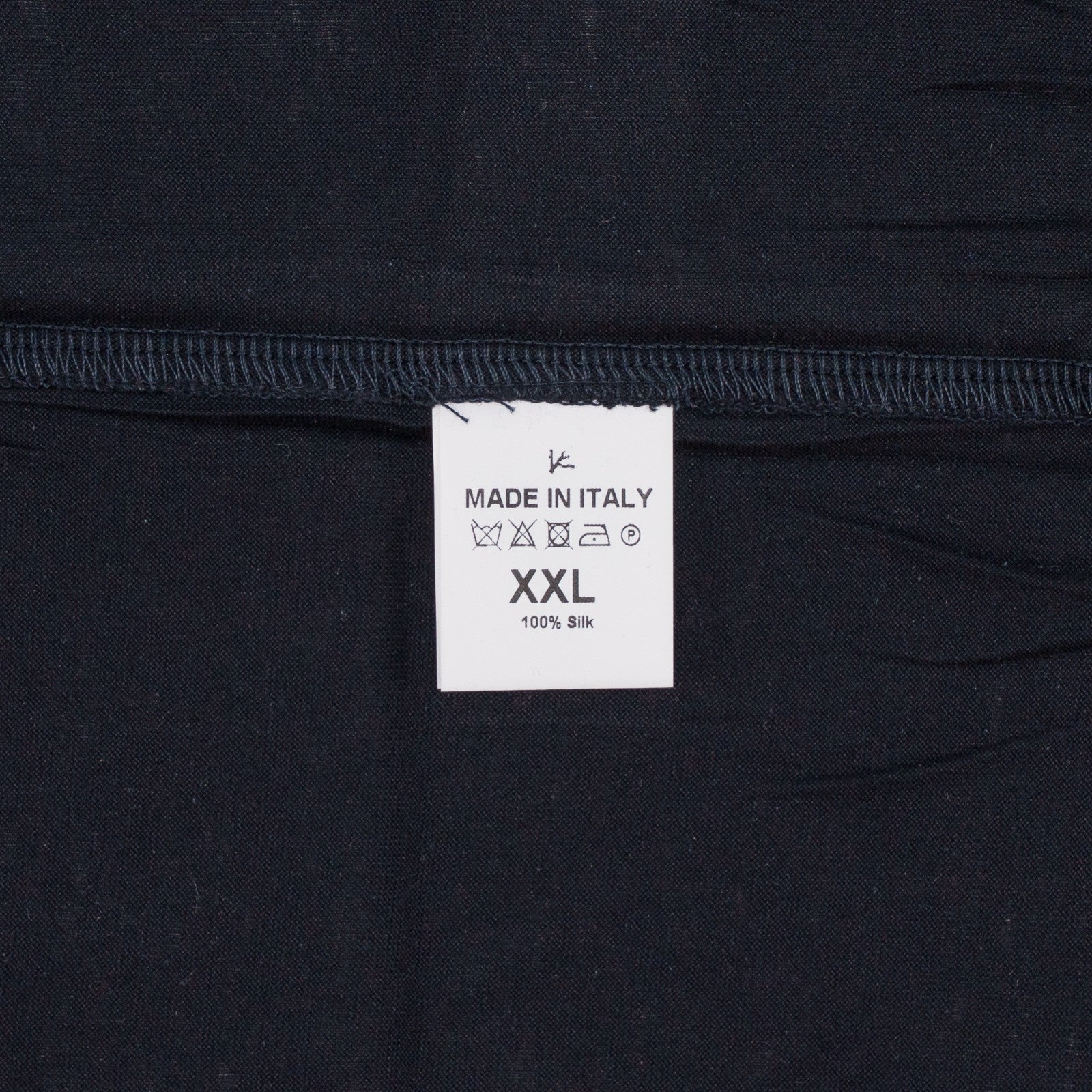 980$ ISAIA NAPOLI Blue Midnight T-Shirt Short Sleeve Jersey 100% Silk Size XXL