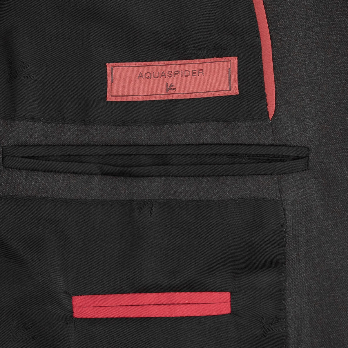 $7120 ISAIA NAPOLI "Gregorio" Dark Gray Suit Hand-Sewn Fine Wool Aquaspider