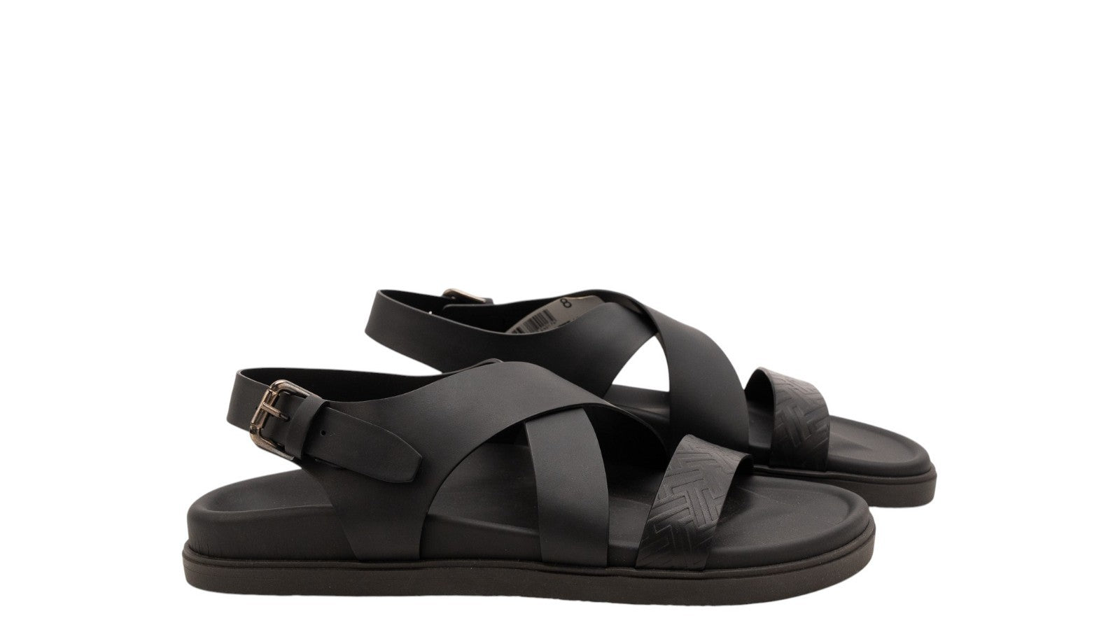 550$ TESTONI Filicudi Sandal Lux Calf Black + Dark Metal 8 UK - 9 US - 42 IT