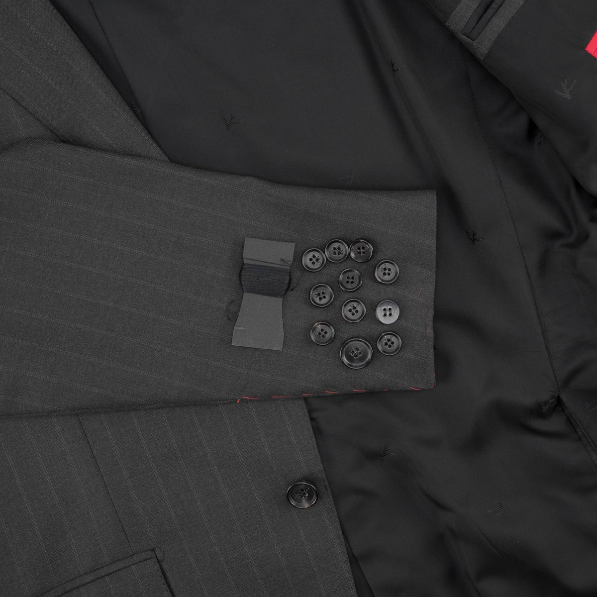 $6850 ISAIA NAPOLI "Gregorio" Dark Gray Suit Hand-Sewn Fine Wool Striped