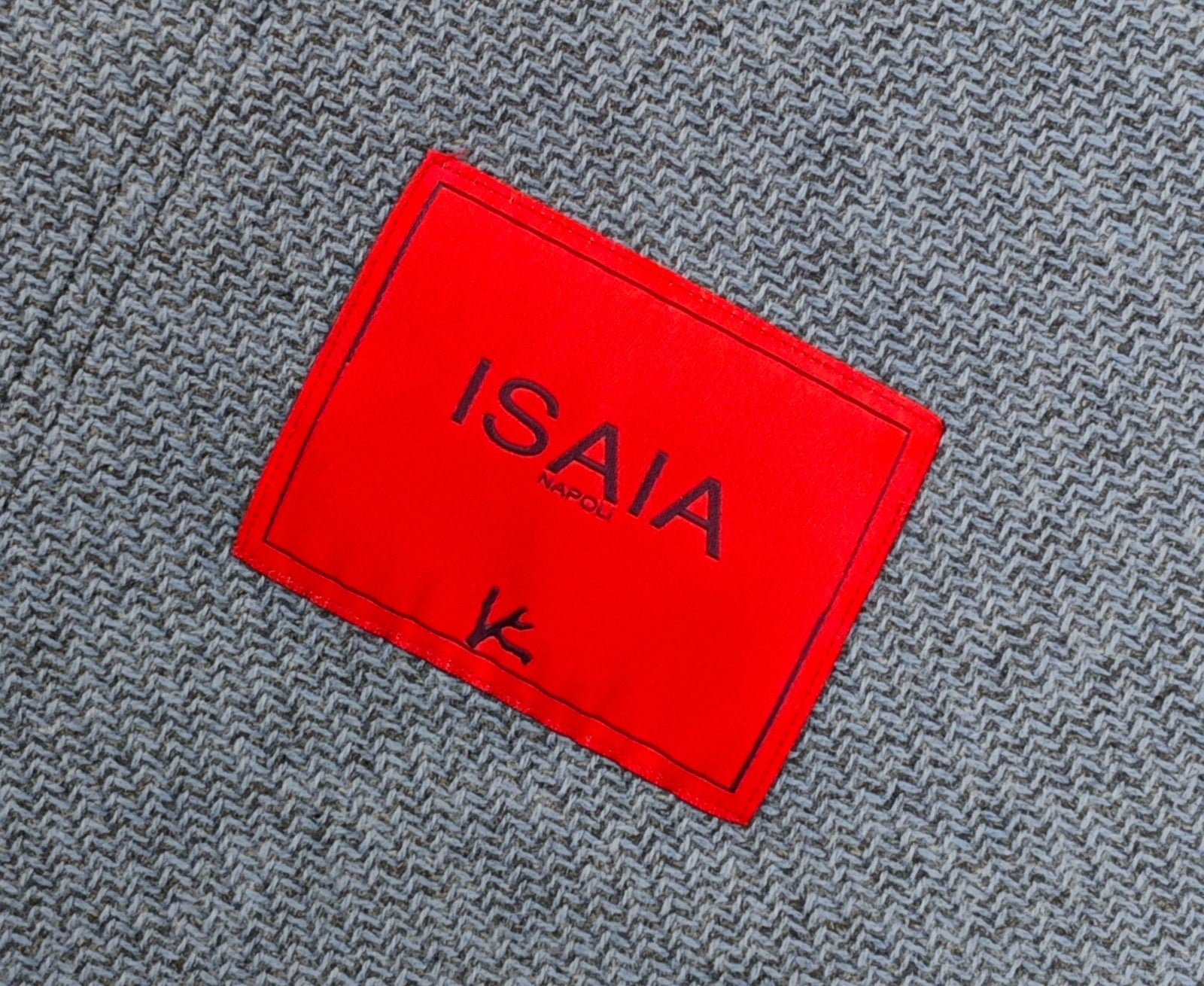 $3400 ISAIA NAPOLI Blue Hand-Sewn Knit Overshirt Jacket 100% Cashmere Size L