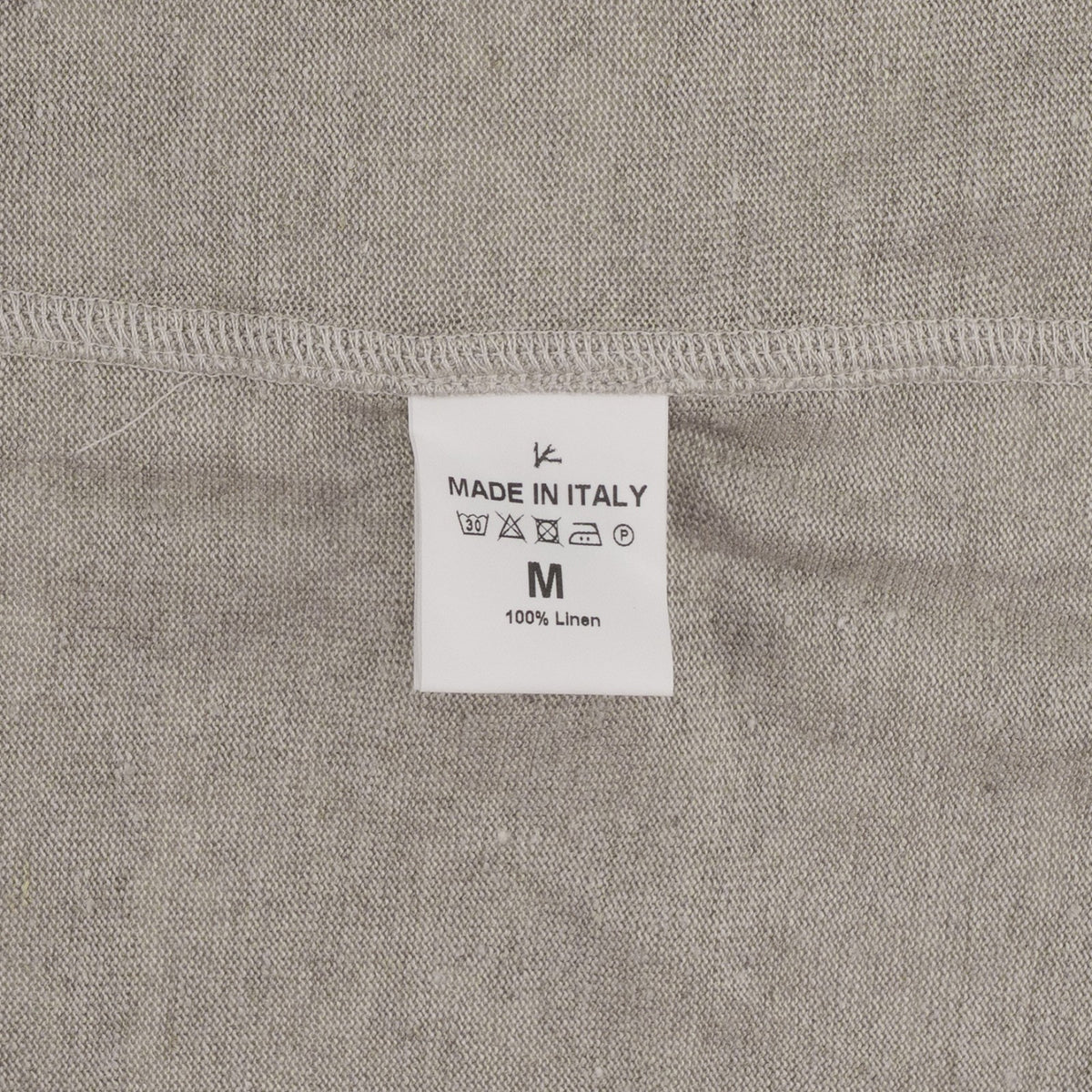 750$ ISAIA NAPOLI Beige Hand-Sewn T-Shirt 100% Linen Size M Made in Italy