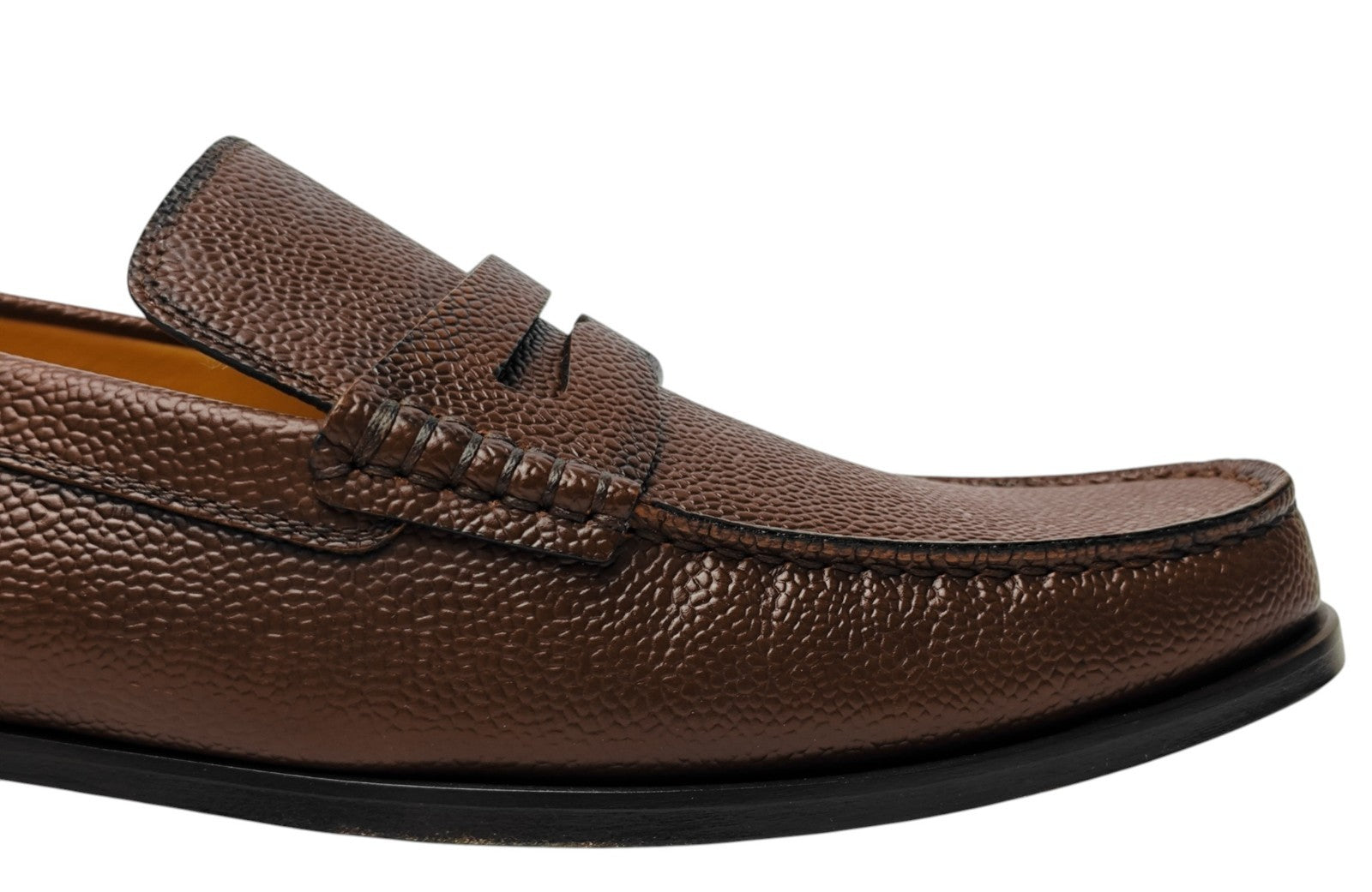 1250$ TESTONI PIUMA Loafer Shoes Brushed Caviar Calf Caramel 8 UK / 9 US / 42 IT