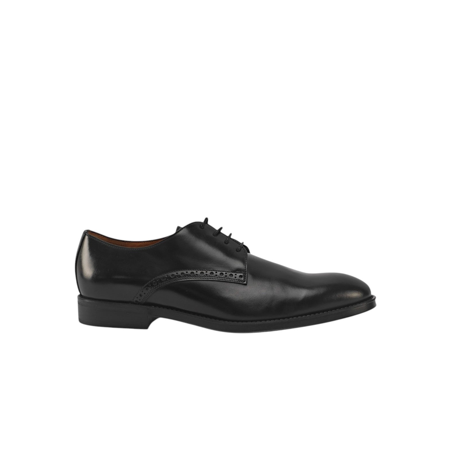 1200$ TESTONI Bologna Derby Shoes Black Calf 8 UK / 9 US / 42 IT