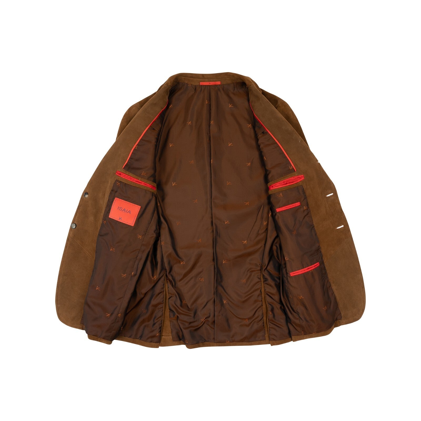 6800$ ISAIA Camel Safari Jacket Suede 100% Lambskin Leather 38 US 48 EU