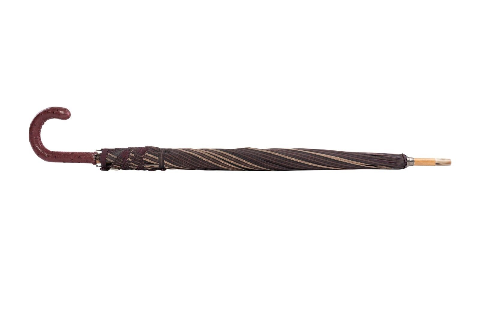 MARIO TALARICO NAPOLI Plaid Umbrella Handmade Real "OSTRICH" Handle