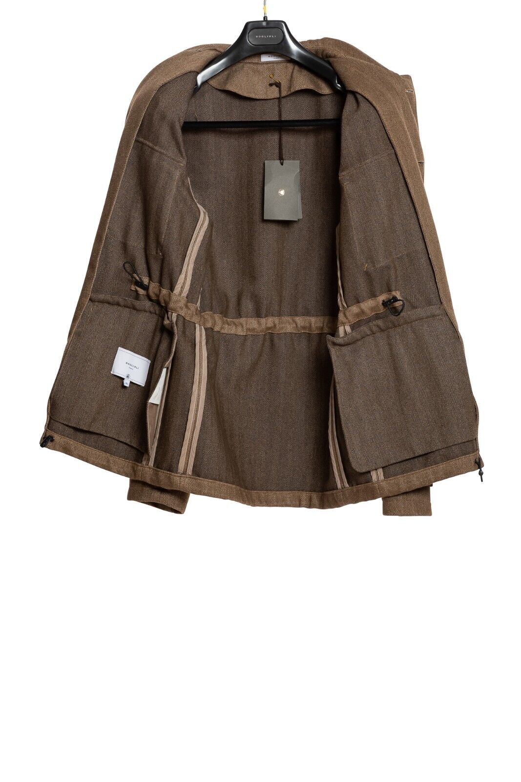 $2200 BOGLIOLI MILANO Brown Tweed Field Jacket Coat Wool Cashmere 40 US / 50 EU
