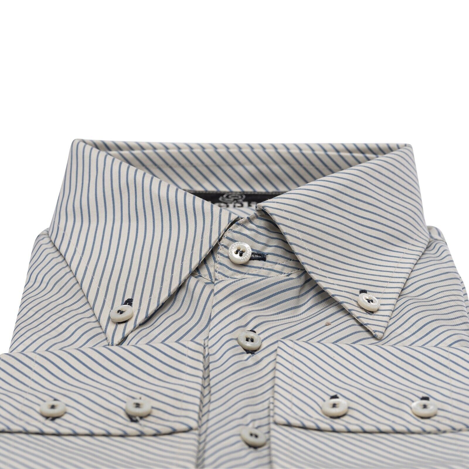 1400$ LUXURY GERLIN Shirt ivory Striped 100% Silk 16 - 41 2H BIJAN
