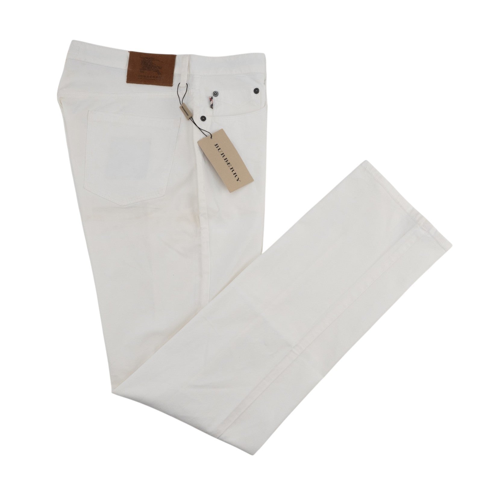 700$ BURBERRY White Pant 5 Pocket Chino Cotton Pant Slim 35 US 51 EU