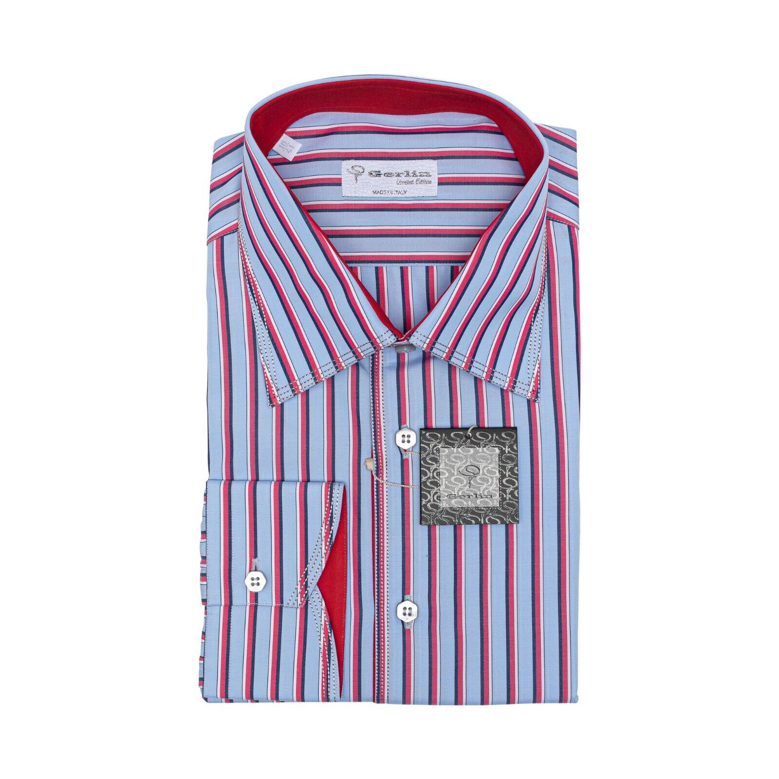 690$ LUXURY GERLIN Shirt Blue THOMAS MASON Cotton 16 - 41  - 8I BIJAN