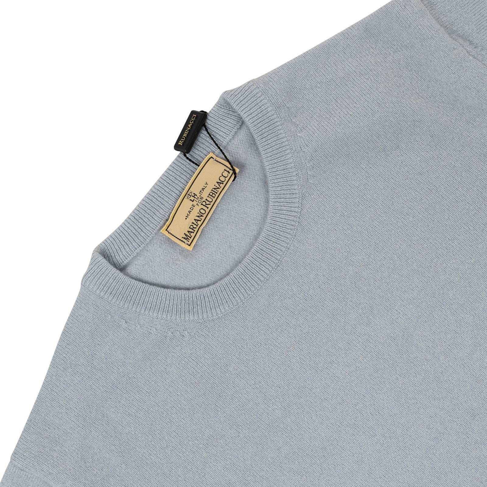 750$ RUBINACCI NAPOLI Light Blue Sweater Crewneck 100% Cashmere 38 US / 48 EU