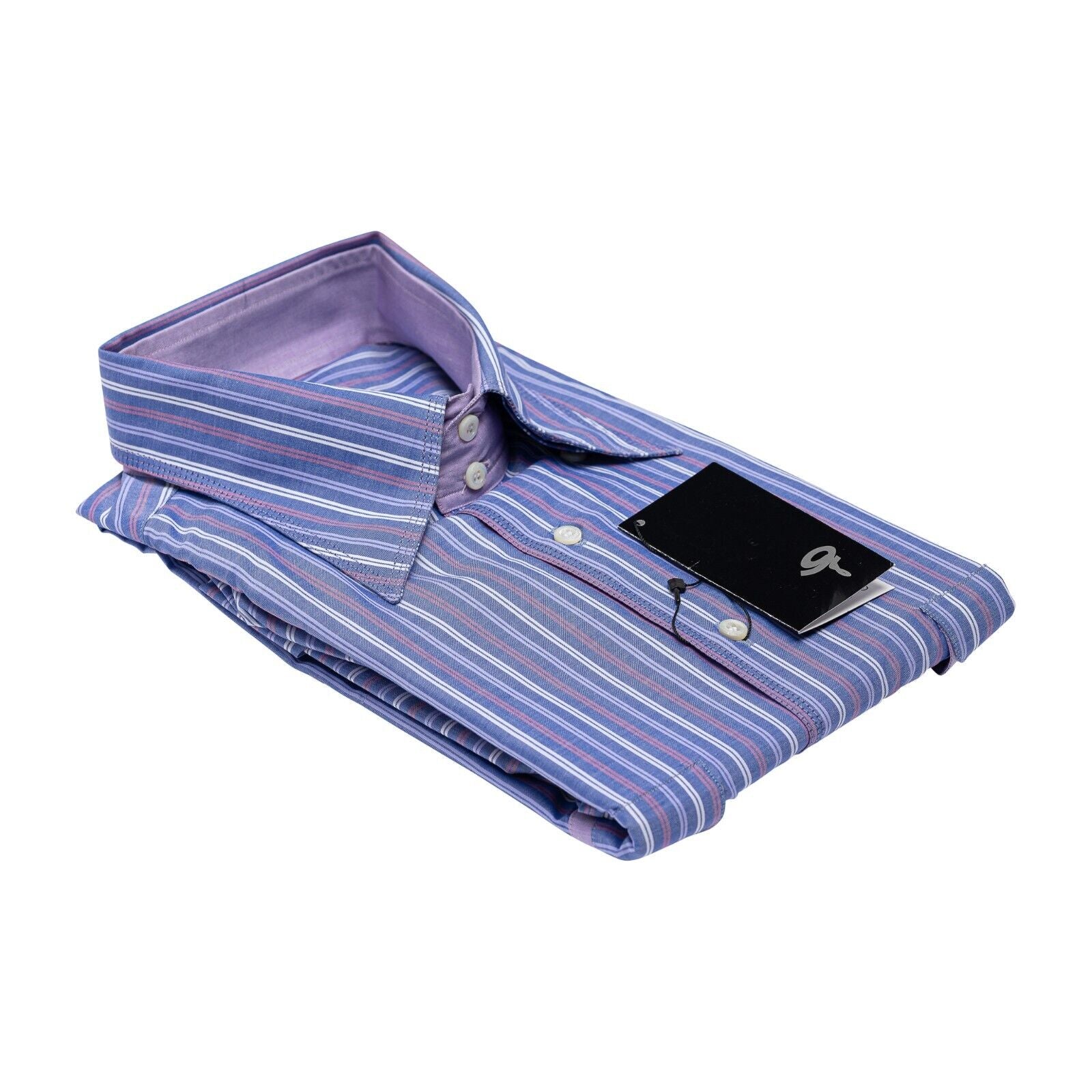 690$ LUXURY GERLIN Shirt Point Collar Violet Cotton 16 - 41 - 7Z BIJAN