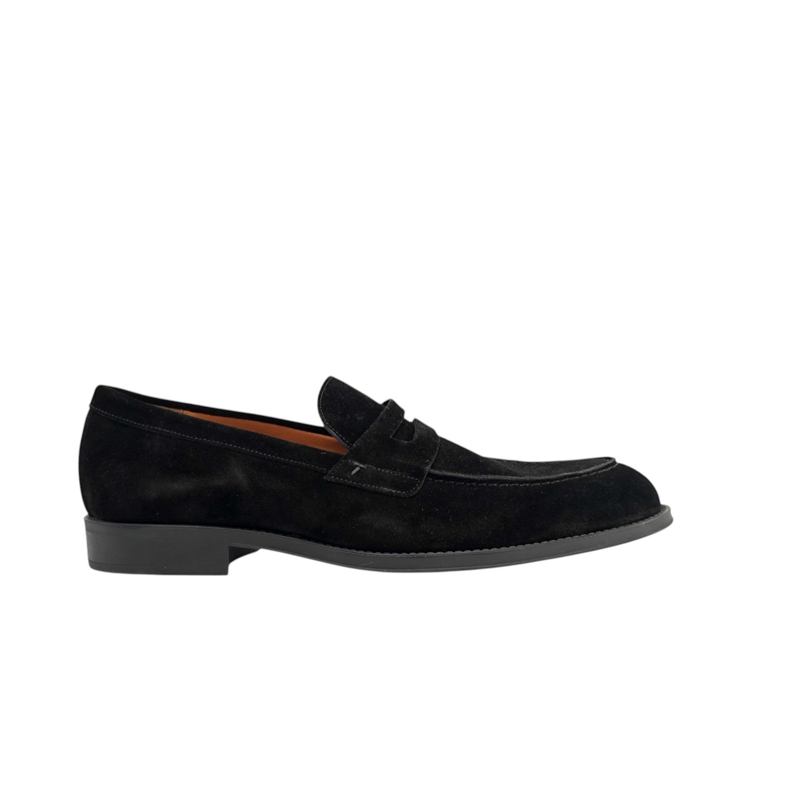 1250$ TESTONI Casual Loafer Shoes Suede Calf Black 8 UK / 9 US / 42 IT