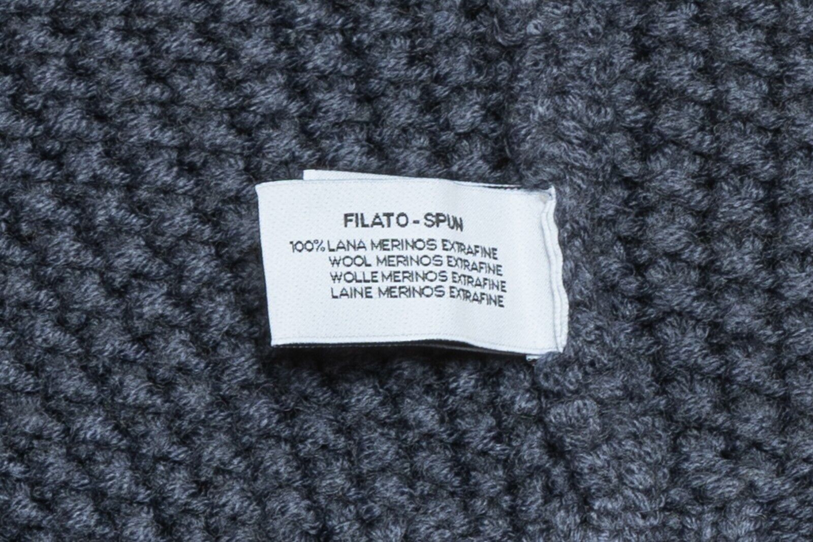 450$ DELLA CIANA CASHMERE Thick Sweater Ribbed Merinos Wool Blue Dyed Process