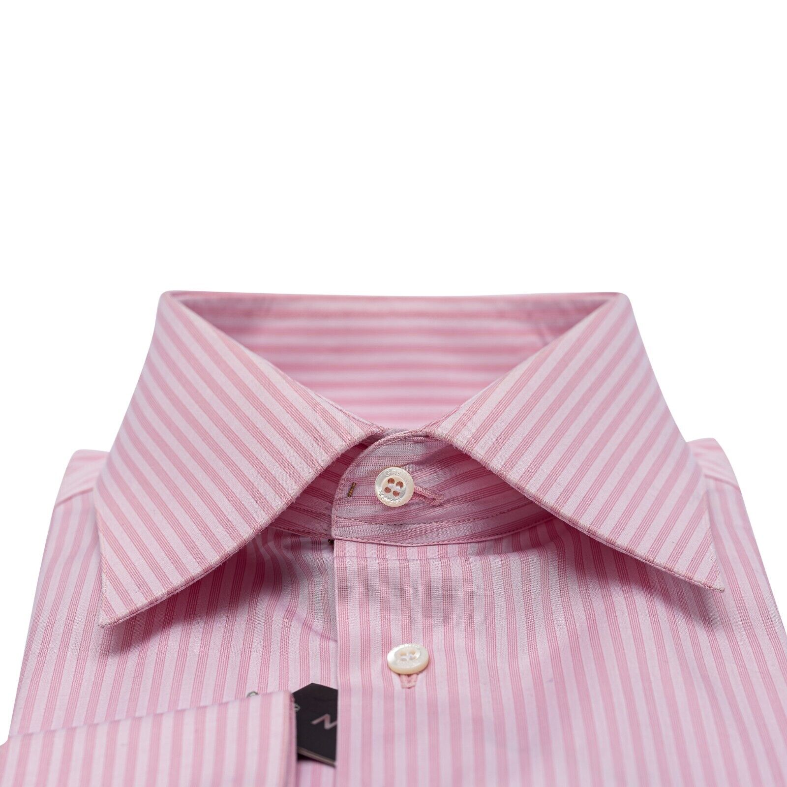 690$ ITALIAN LUXURY GERLIN Shirt Striped Pink Cotton 16 - 41 - 2N BIJAN
