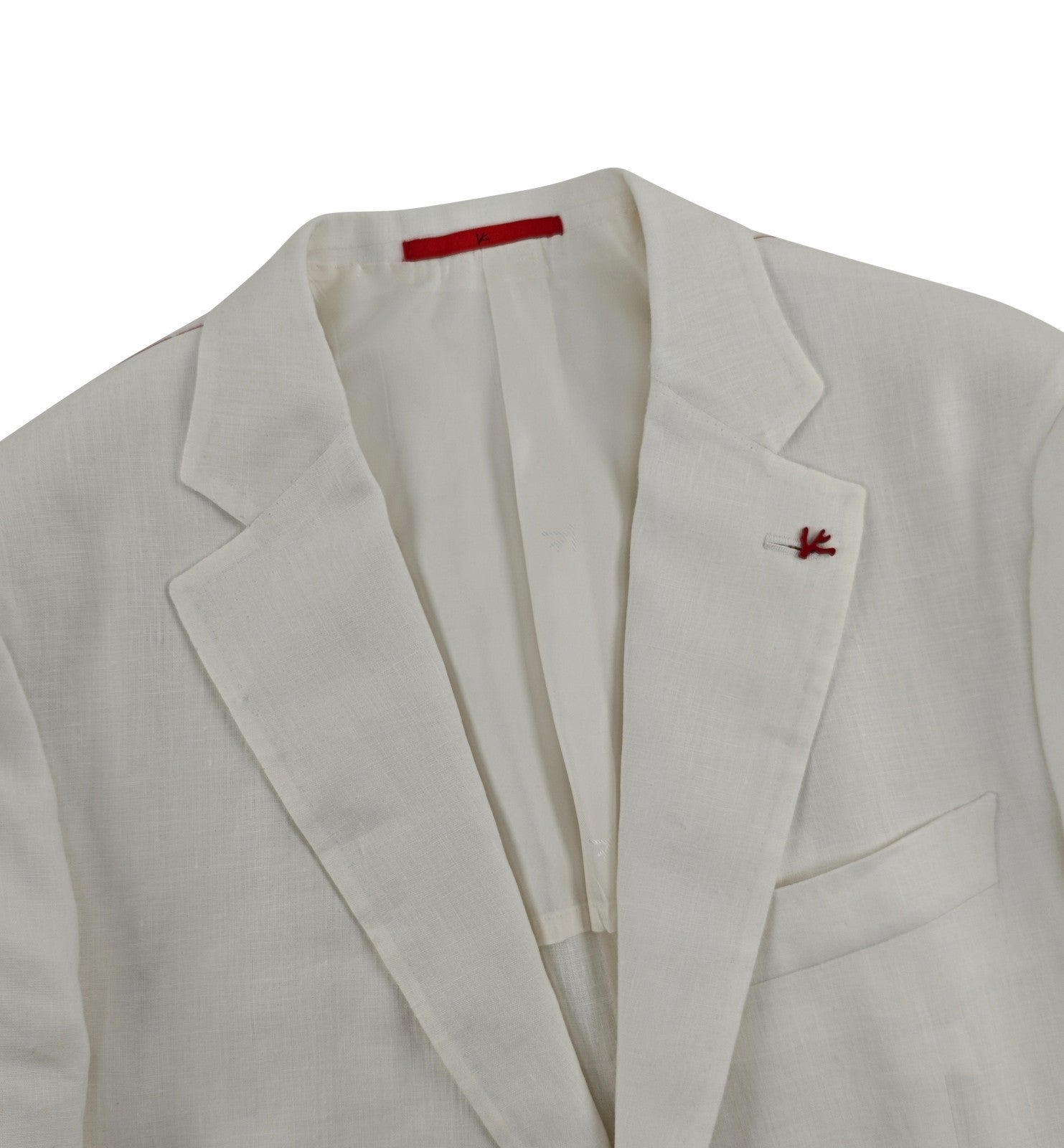 $4200 ISAIA NAPOLI White Jacket Hand-Swen Sport Coat 100% Linen 40 US / 50 EU 8R