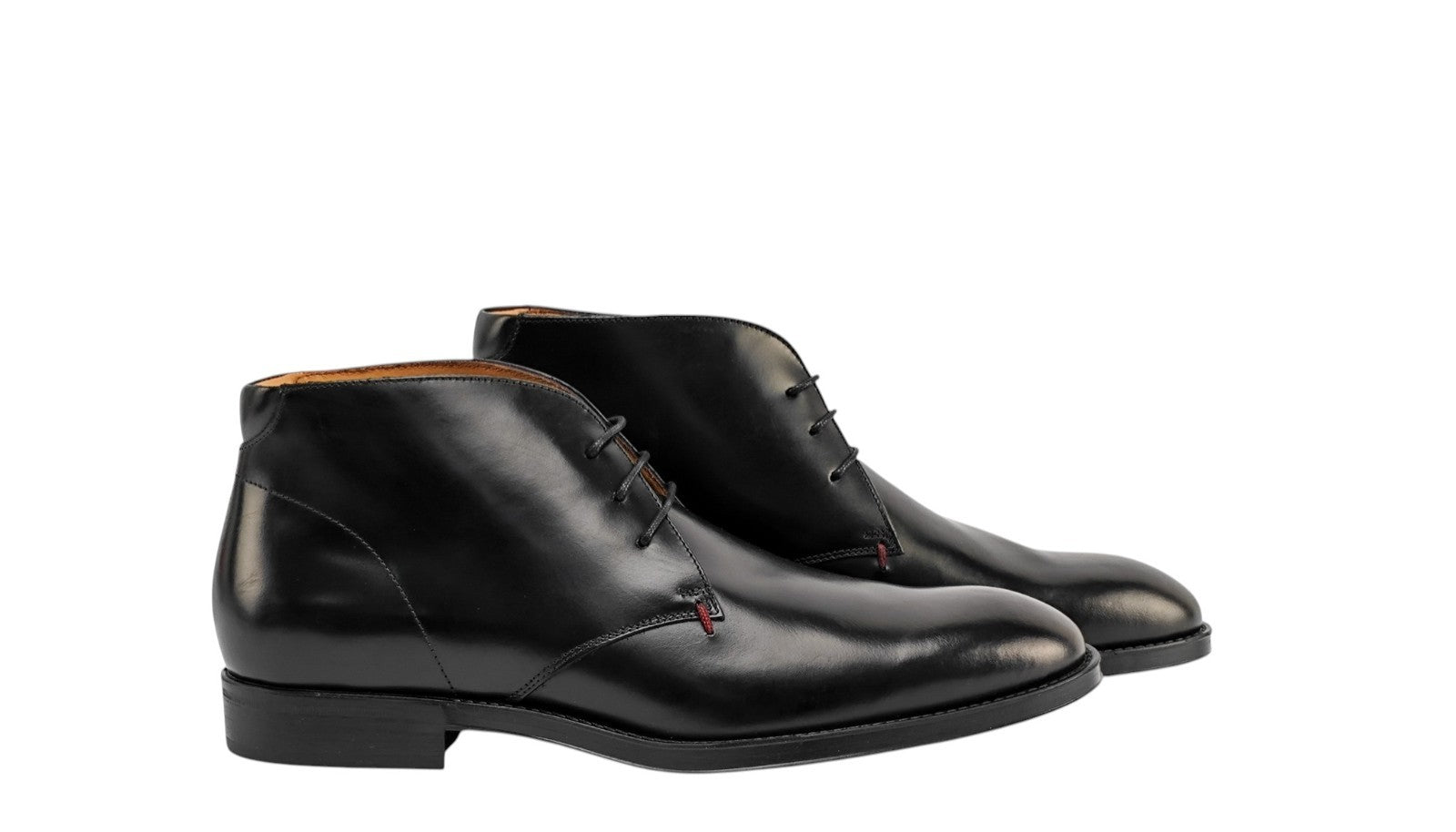 1350$ TESTONI Desert Boot Black Burnished Calf 8 UK / 9 US / 42 IT