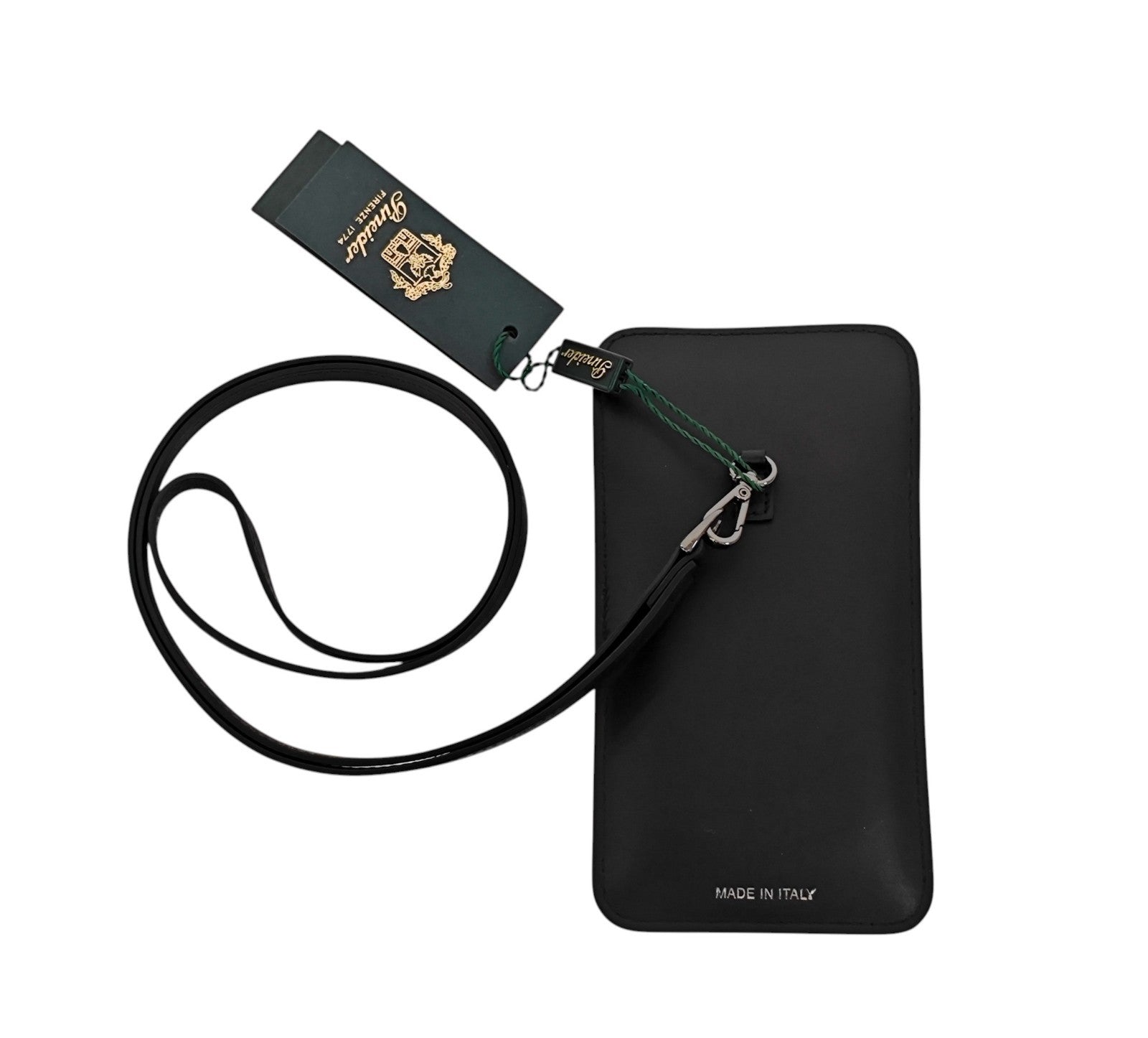 240$ PINEIDER FIRENZE 1774 "Metro Smooth" Necklace Double Pen Holder Calf Black