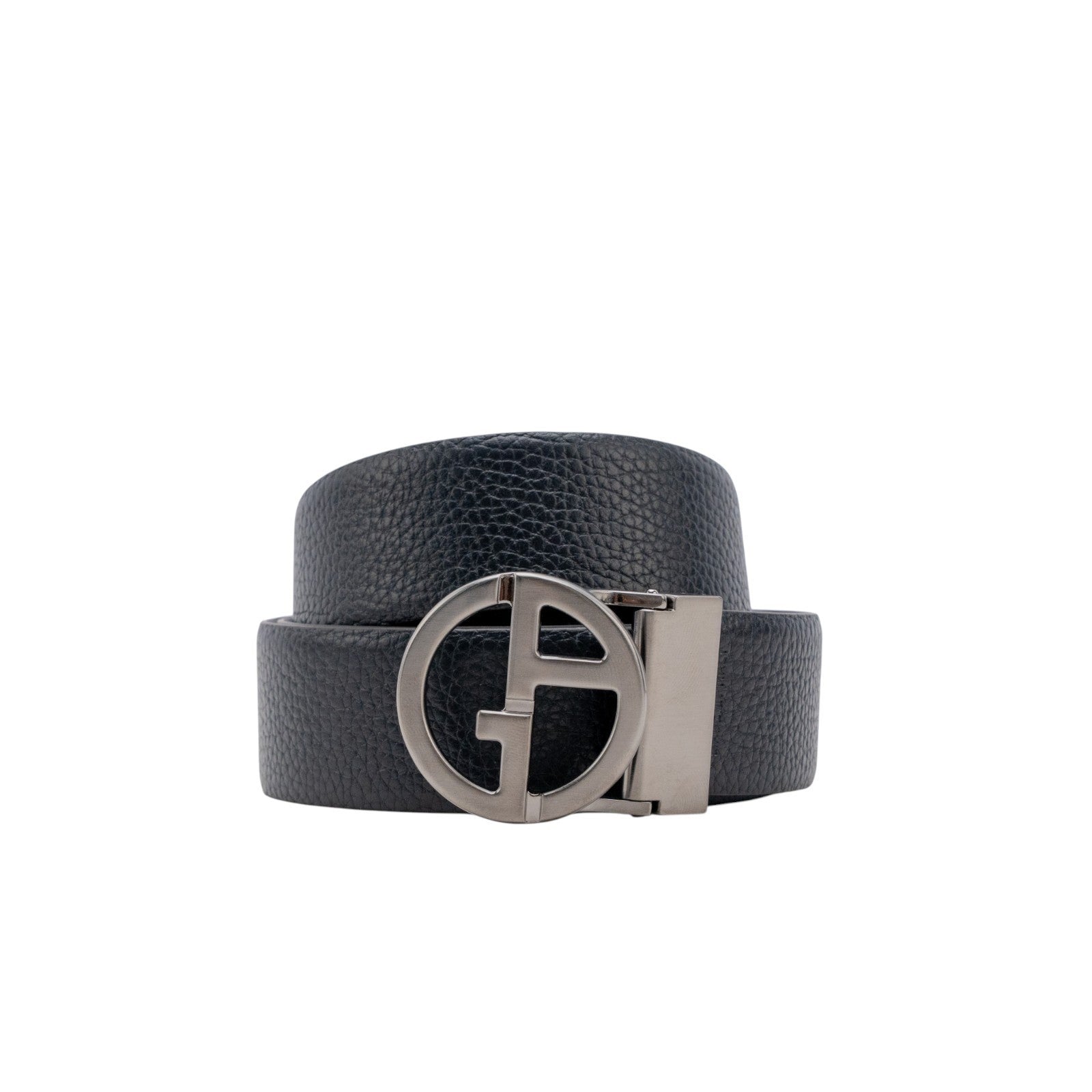 520$ GIORGIO ARMANI Belt Blue Brown Reversible GA Logo Leather Size 110