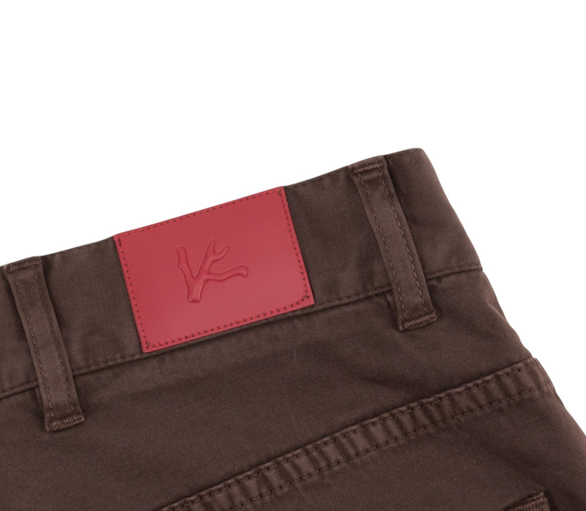 850$ ISAIA NAPOLI "Chiaia" Brown Chino Sport Pant Cotton Cashmere - Leather Tag