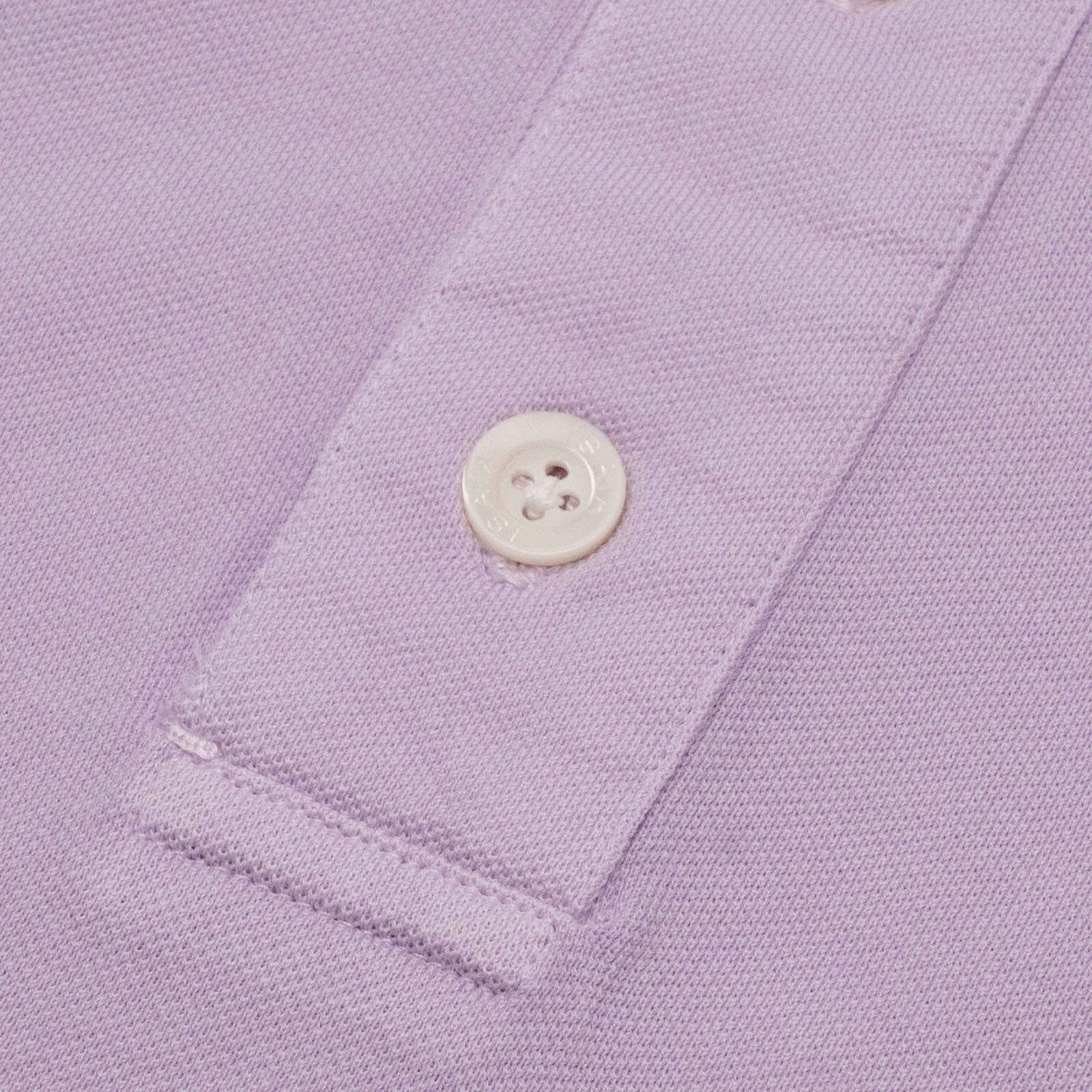 575$ ISAIA NAPOLI Garment Dyed Cotton Piquet Short Sleeve Polo Lilac