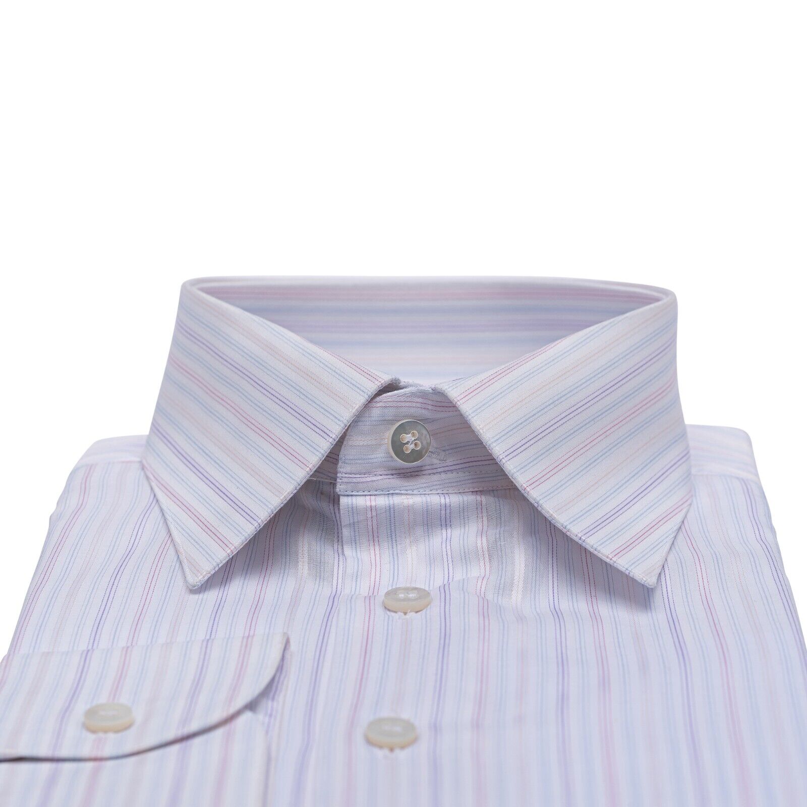 690$ ITALIAN LUXURY GERLIN Shirt Striped White Cotton 16 - 41 - 2O BIJAN
