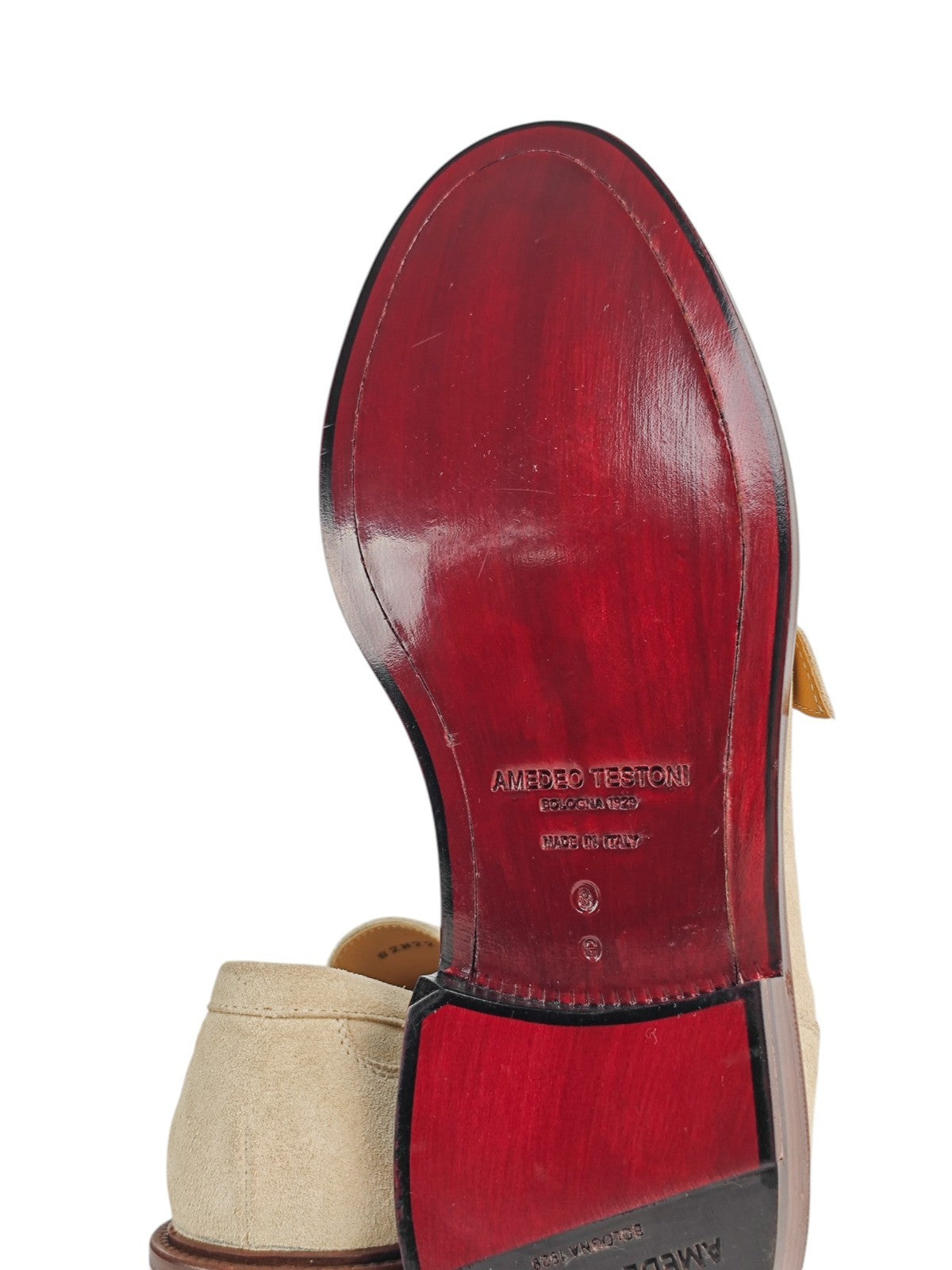 1250$ TESTONI "Vietri" Beige Loafer Monk Shoes Eco Suede 8 UK / 9 US / 42 IT