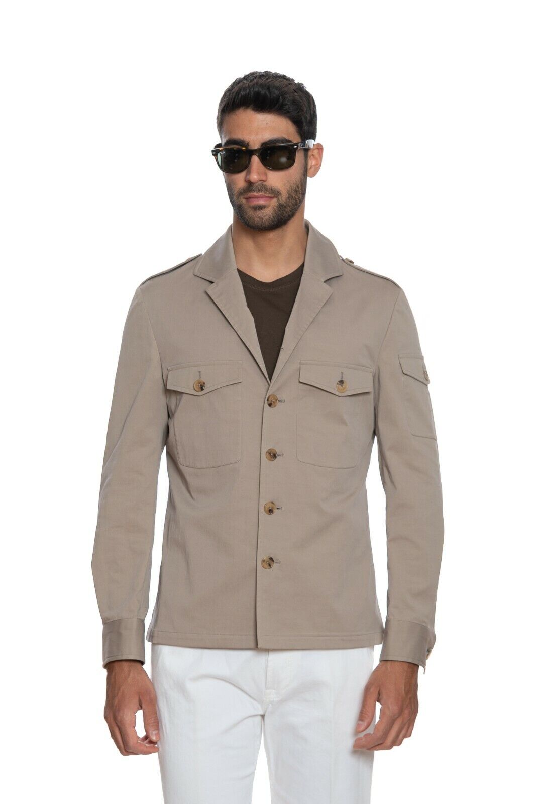 1100$ BELVEST Sartorial Jacket Military Style Cotton Beige JACKETINTHEBOX Editio