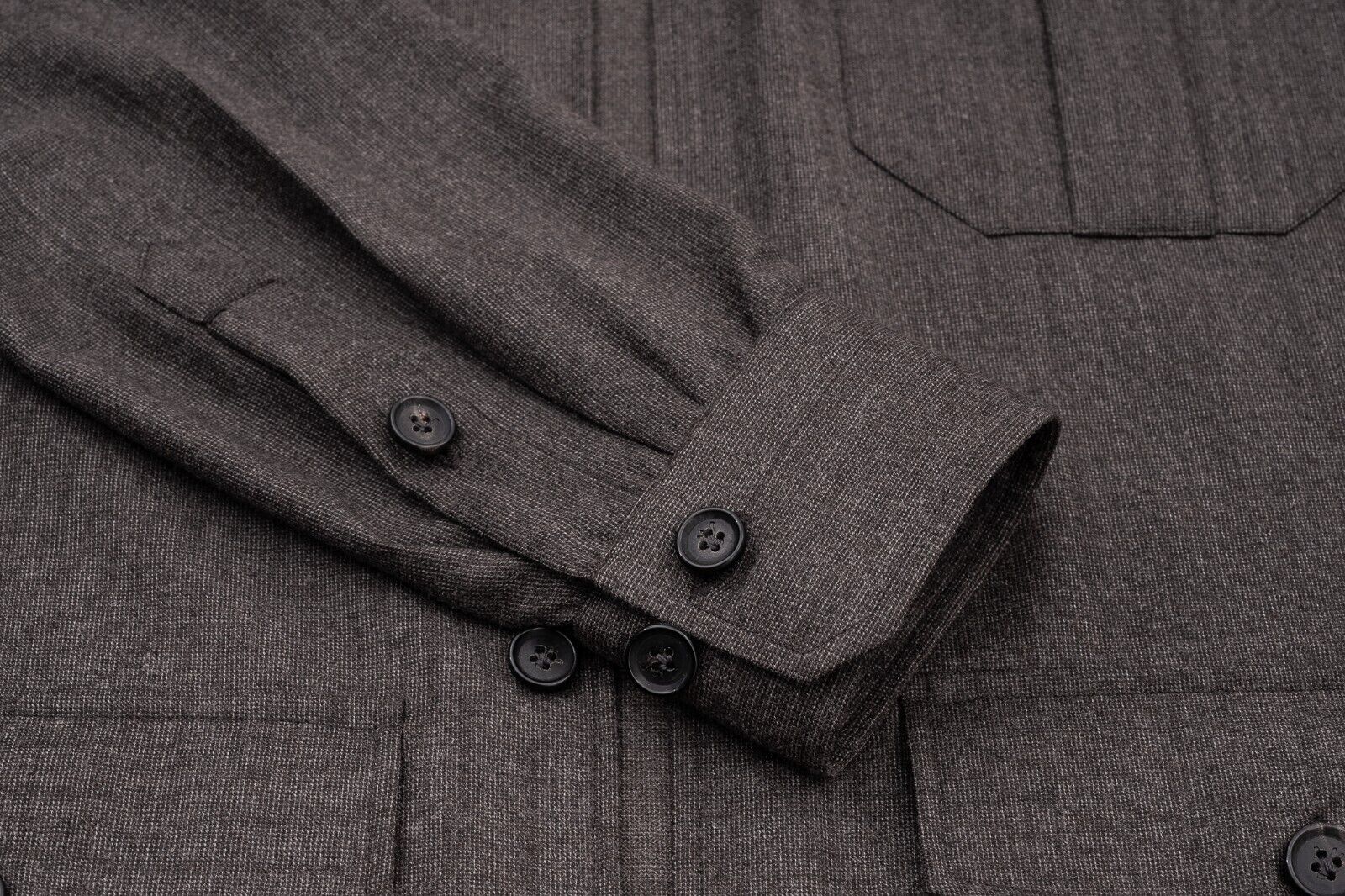 $3500 ISAIA NAPOLI Brown Overshirt Jacket Wool Sz M ( Similar to S Size )