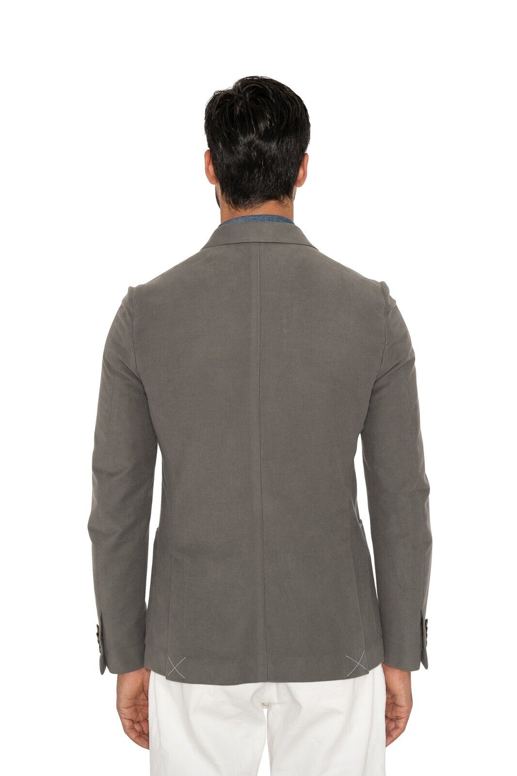 $1100 EIDOS by ISAIA NAPOLI Gray Sport Coat Jacket Cotton Moleskin 38 US / 48 EU
