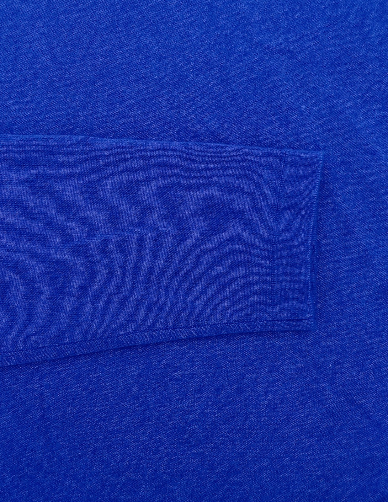 1825$ ISAIA NAPOLI Electric Blue Crewneck Sweater Knit Cashmere - Silk Size M