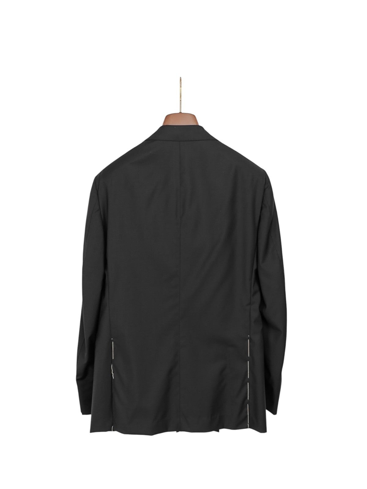$2500 SARTORIA PARTENOPEA NAPOLI Handmade Black Suit Wool 38 US / 48 EU 6R