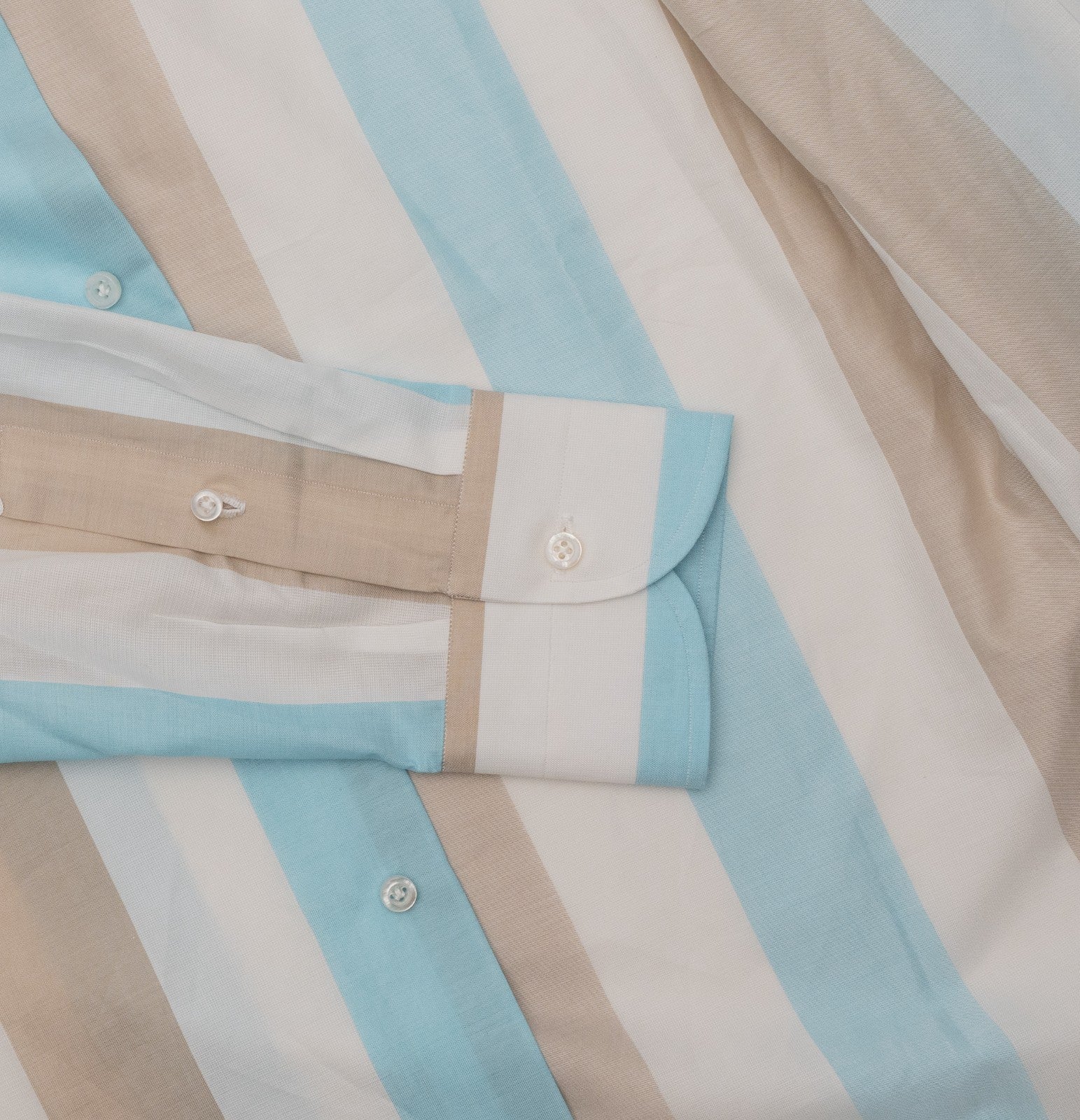 780$ ISAIA NAPOLI "Mix" Dress Shirt Blue Striped Fine Cotton 15.5 - 39