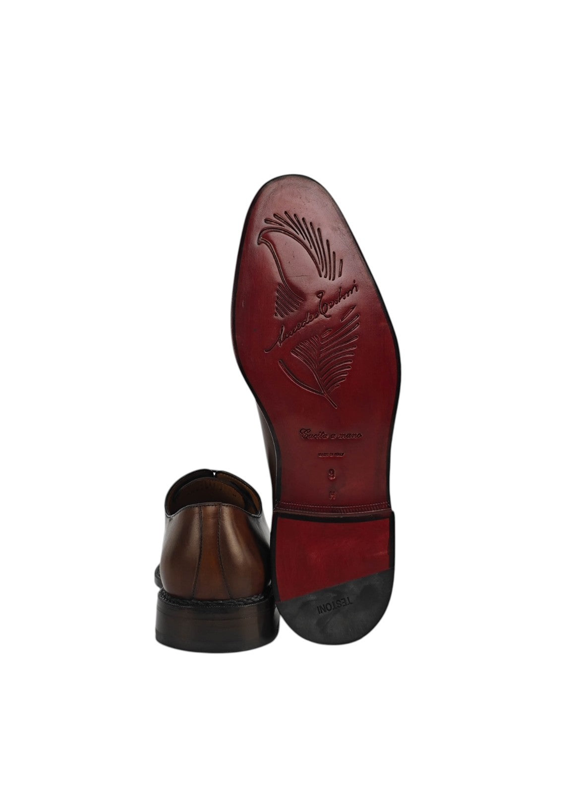 1850$ TESTONI "Piuma" Calf Delavè Oxford Shoes Norwegian Construction 9 UK 43 IT