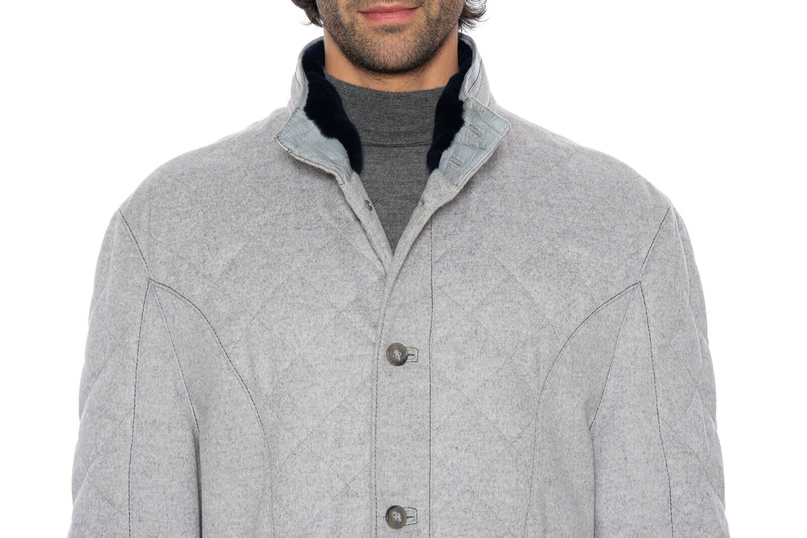 11K HETTABRETZ Jacket Coat 100% Cashmere / Alligator / Mink / SilK 40 US / 50 EU