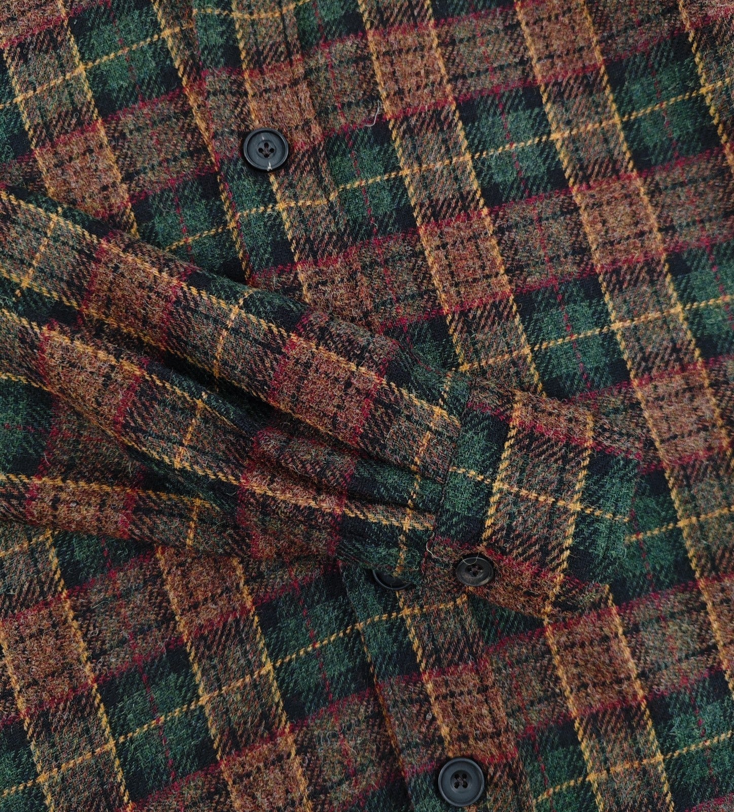 $950 RUBINACCI NAPOLI Brown Green Checks Overshirt Jacket Flannel Wool Size S