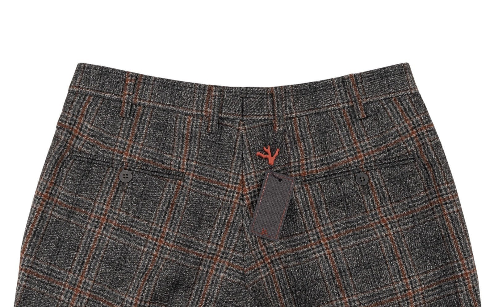 1650$ ISAIA Hand-Sewn Tapered Dress Pant Flannel Wool 130's Gray 32 US / 48 EU