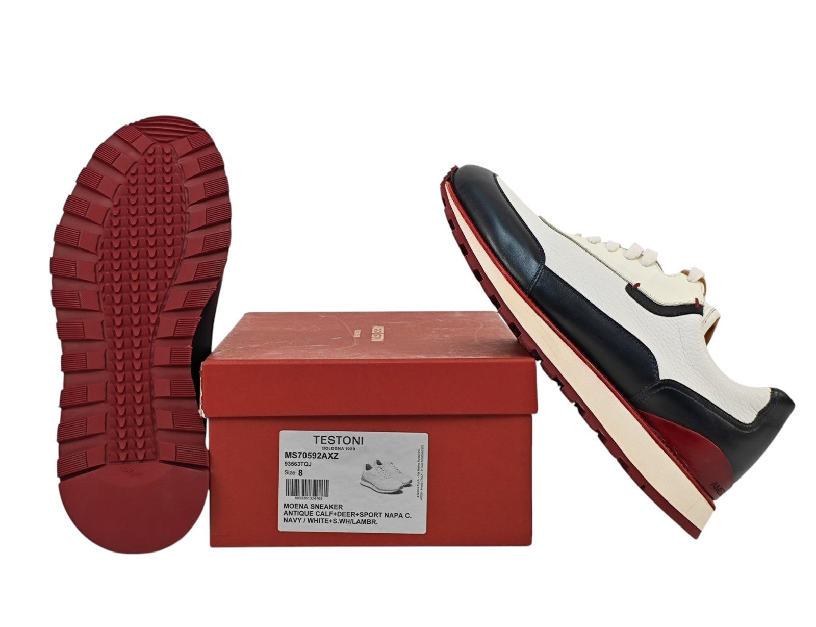 1200$ TESTONI "Moena" SlipOn Sneaker Nabuk Calf + Deerskin 8 UK / 9 US / 42 IT