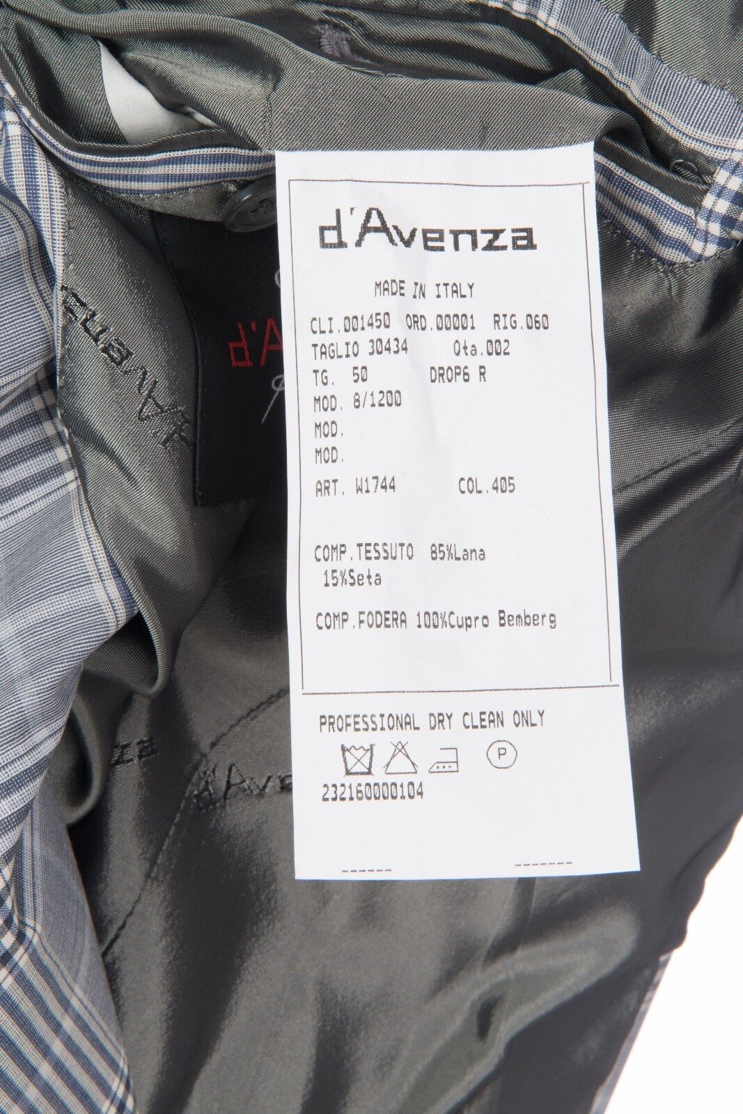 $2240 D'AVENZA Blue Gray Wool Silk Jacket Blazer Hand-Sewn in Italy 40 US 50 EU